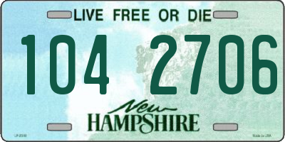 NH license plate 1042706