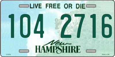 NH license plate 1042716