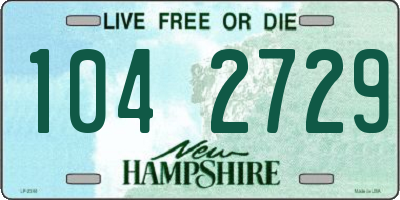 NH license plate 1042729
