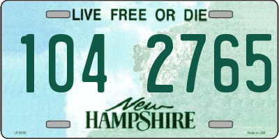 NH license plate 1042765