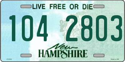 NH license plate 1042803