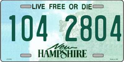 NH license plate 1042804