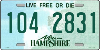NH license plate 1042831