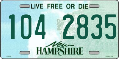 NH license plate 1042835