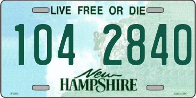 NH license plate 1042840