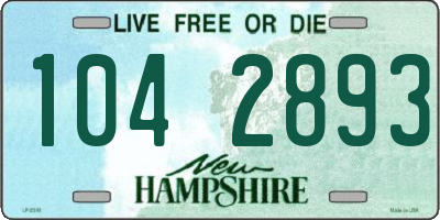 NH license plate 1042893