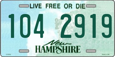 NH license plate 1042919