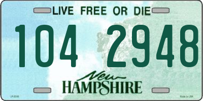 NH license plate 1042948