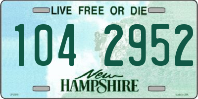 NH license plate 1042952