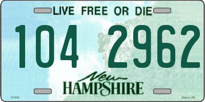 NH license plate 1042962