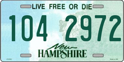 NH license plate 1042972