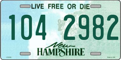 NH license plate 1042982