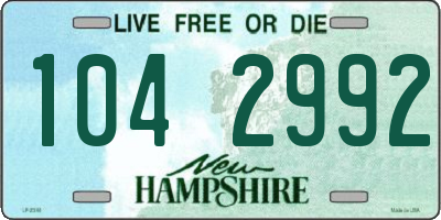 NH license plate 1042992