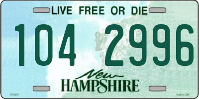 NH license plate 1042996