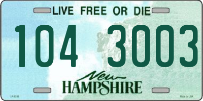 NH license plate 1043003