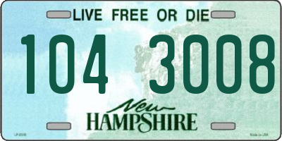 NH license plate 1043008
