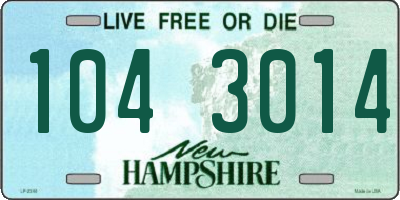 NH license plate 1043014