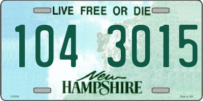 NH license plate 1043015