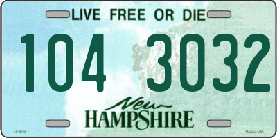 NH license plate 1043032