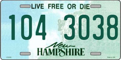 NH license plate 1043038