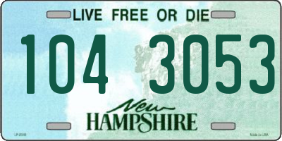 NH license plate 1043053