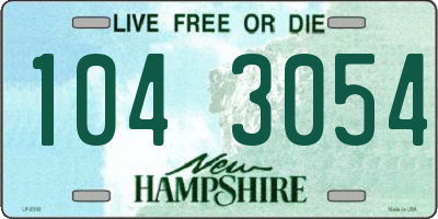 NH license plate 1043054