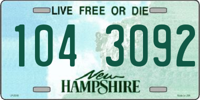 NH license plate 1043092