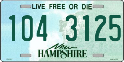 NH license plate 1043125