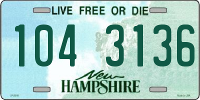 NH license plate 1043136