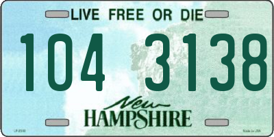 NH license plate 1043138