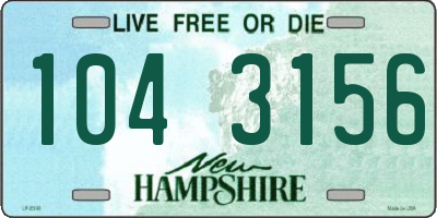 NH license plate 1043156