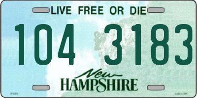 NH license plate 1043183