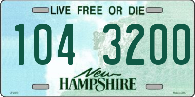 NH license plate 1043200