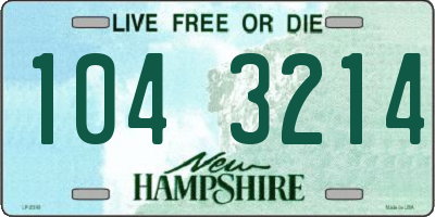 NH license plate 1043214