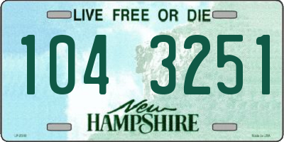 NH license plate 1043251
