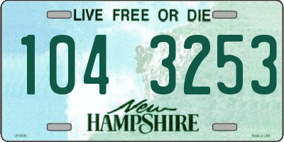 NH license plate 1043253