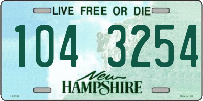 NH license plate 1043254
