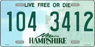 NH license plate 1043412