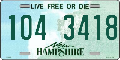 NH license plate 1043418