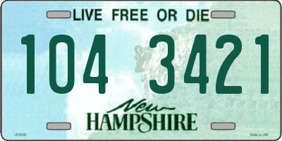 NH license plate 1043421