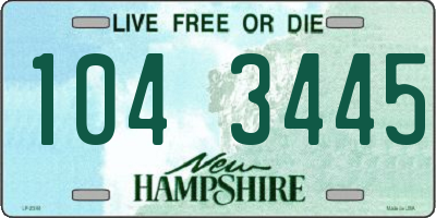 NH license plate 1043445