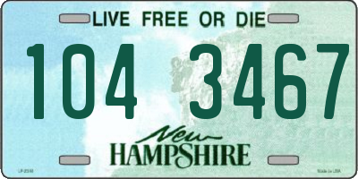 NH license plate 1043467