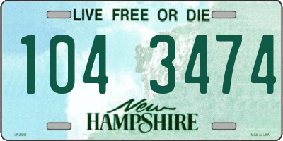 NH license plate 1043474