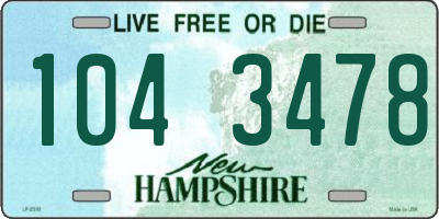 NH license plate 1043478