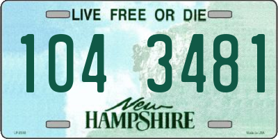 NH license plate 1043481