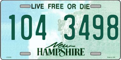 NH license plate 1043498