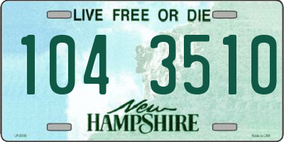 NH license plate 1043510
