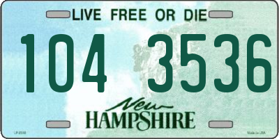 NH license plate 1043536