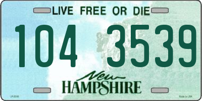 NH license plate 1043539