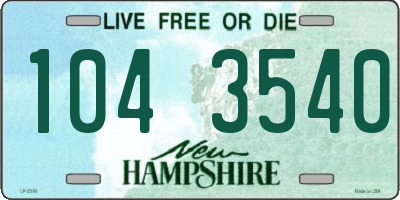 NH license plate 1043540